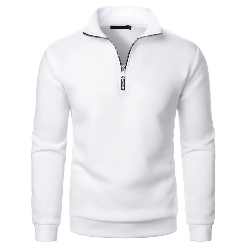 Men's Zip Turn Down Collar Sweatshirts Spring Male Solid Color Loose Pullover Coats BSD-ZW160 — image 23