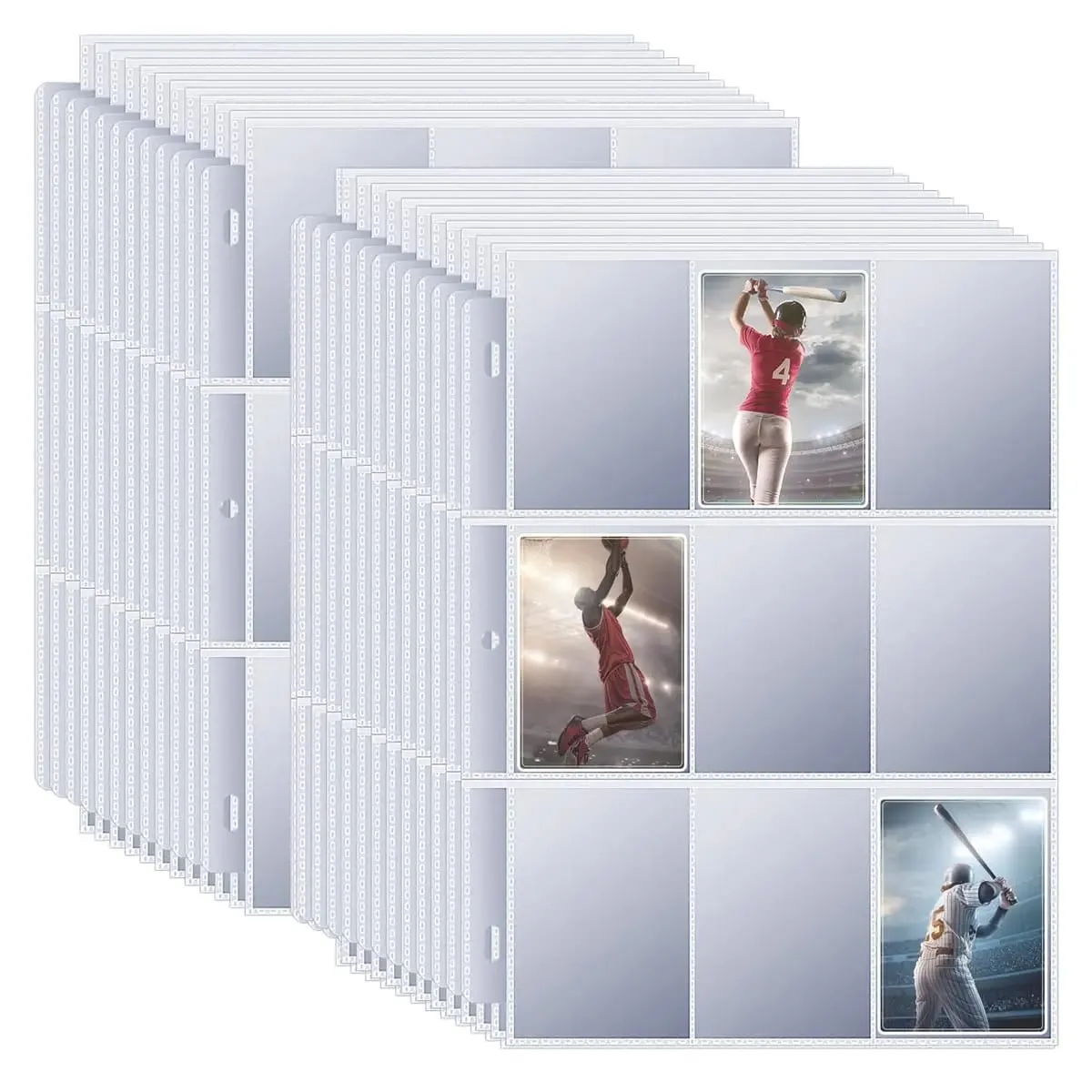 50-250 Pack 9 Pocket Page Protectors Card Sleeves Double Sided Holder Binder Pages Album Fit for YuGiOh MTG Game Sports Cards — image 3