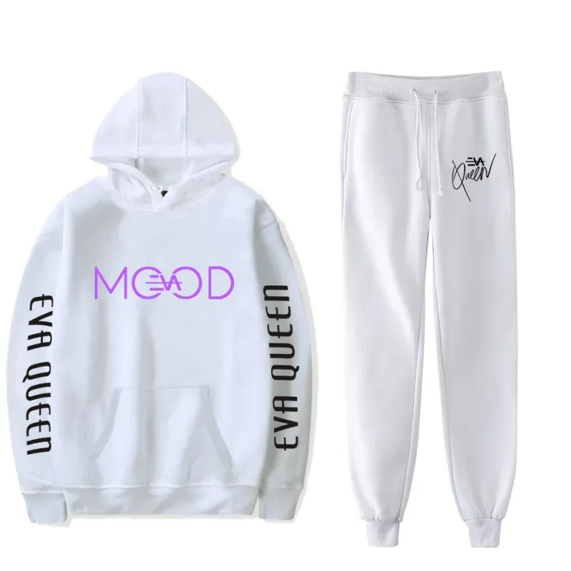Hip Hop Bekväm Eva Queen Print Sweatshirt Träningsbyxor Kostym Huvtröjor+ Byxor Kostym Pojkar/Flickor 2-delat set Kläder — image 5