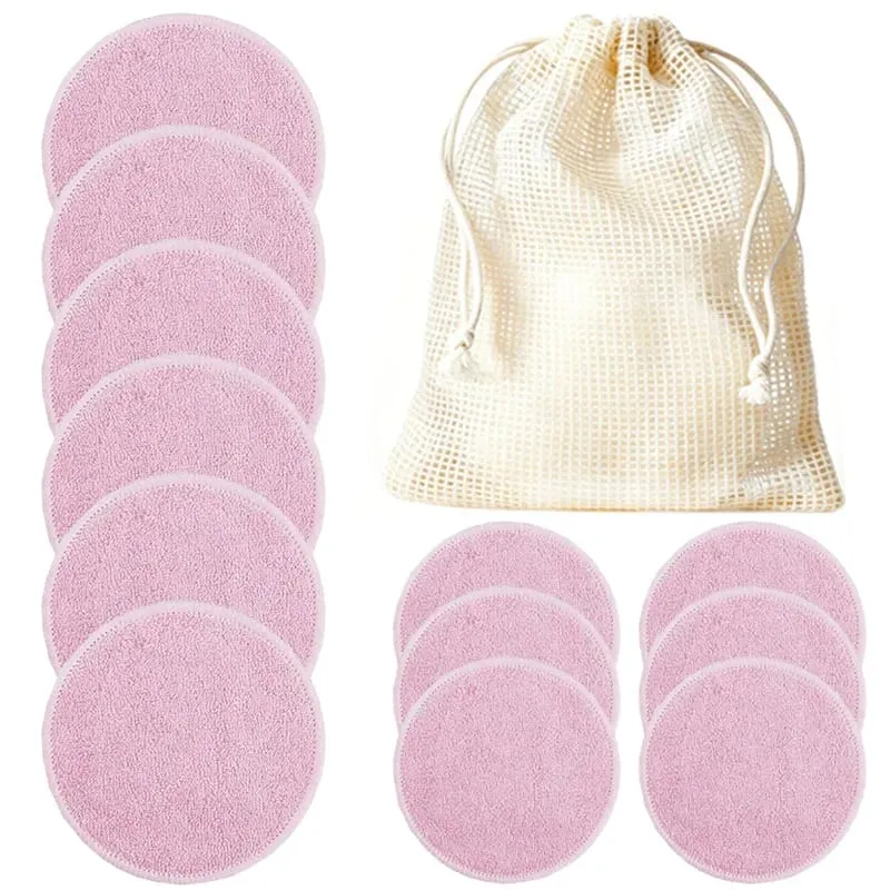12pcs Reusable Cotton Pads Washable Makeup Remover Discs Washable Round Bamboo Make Up Pads Skin Care Tool HZM06 — image 8