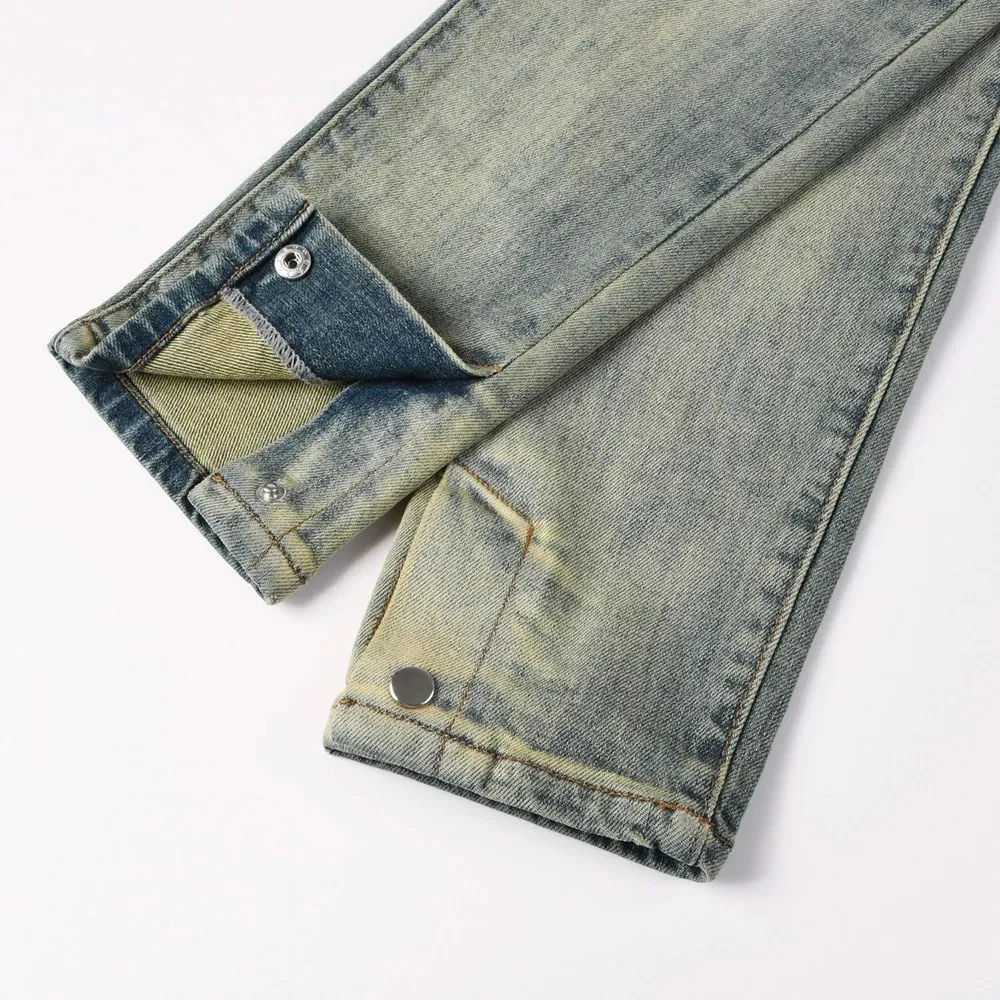 Men's Skinny Jeans Vintage Retro Blue Washed Stretch Denim Pants Streetwear Slim Tapered Trousers High Quality — image 5