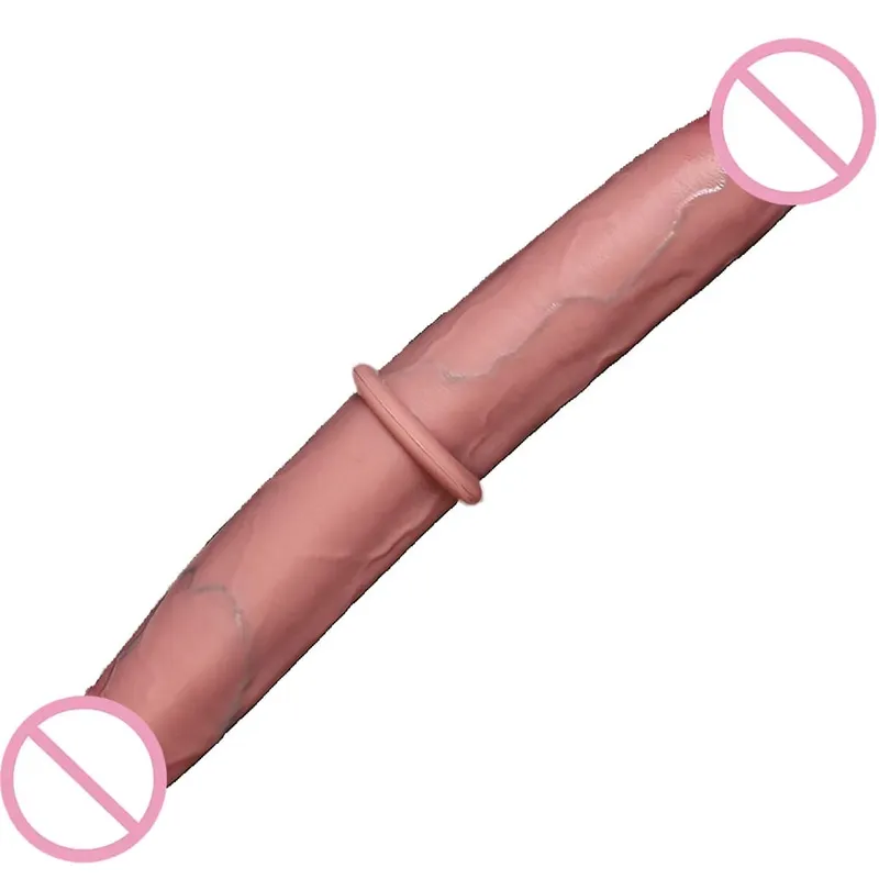 Vibrador de ponta dupla realista, dupla face, grande, longo e grosso, com veias, vaginal, anal, enorme, pênis adulto, brinquedos sexuais para lésbicas