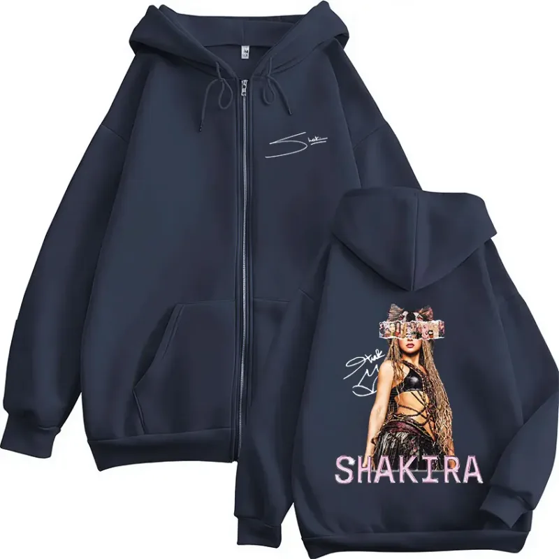 Shakira LMYNL Las Mujeres Ya No Lloran Tour Merch Zipper Hoodies Masculino Feminino Casual Manga Longa Zip Up Moletons Jaquetas Casaco — image 4