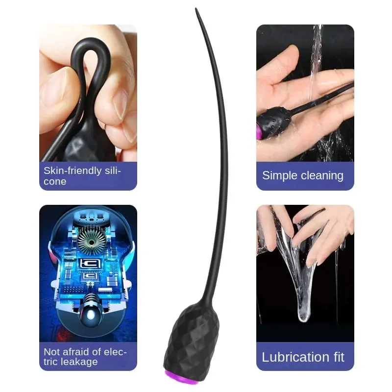 Urethral Vibrator Sound Catheter Penis Plug Sex Toys for Men Masturbation Penis Insertion Horse Eye Urethra Dilator — image 4