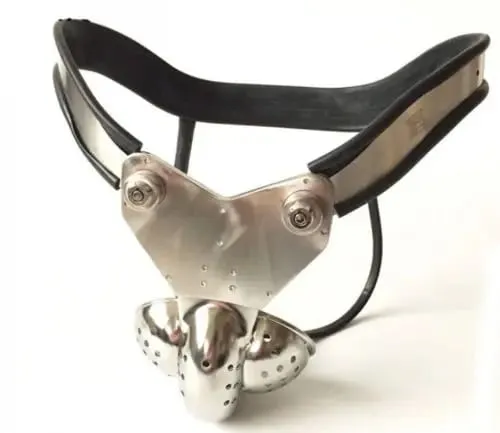 Male Stainless Steel Chastity Belt Cock Cage EMCC Lock Adjustable Metal Chastity Belt BDSM Pang-adultong Produkto Sex Toy para sa Mga Lalaki
