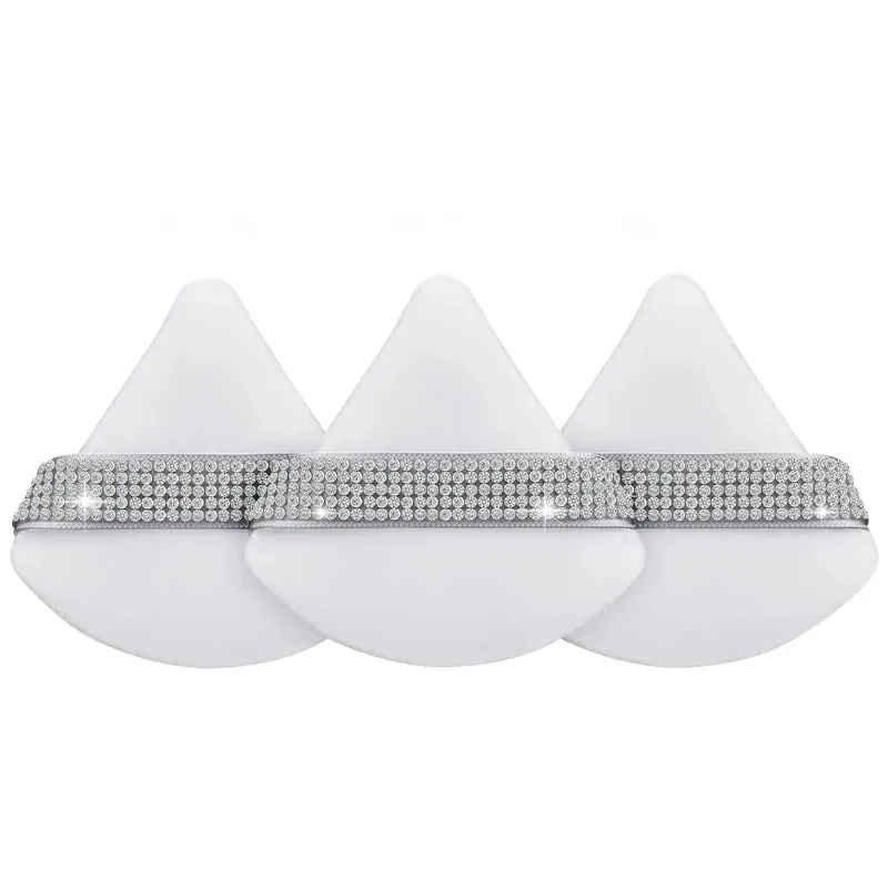 Diamond Triangle Velvet Setting Puff Ribbon Detail Powder Sponge Smooth Finishing Soft Puff for Loose Pressed Powder Application — image 12