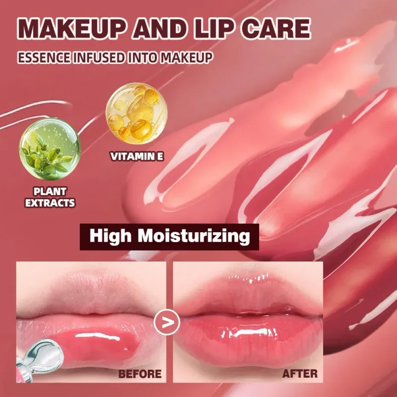 4 na Kulay Mirror Pearl Fine Shimmering Hydrating Pipe Lip Gloss Moisturizing Crystal Gloss Lip Glaze Layering Lip Makeup
