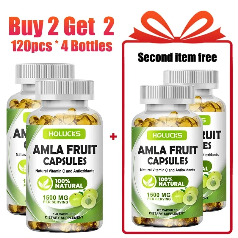 Natural Amla Capsules with High Potency Vitamin C Antioxidant Support Energy Metabolism Heart & Digestive Health — image 2