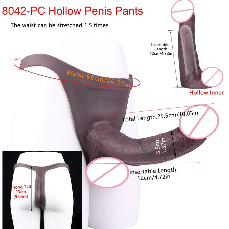 Wearable Extra Large Penis Sleeve Silicon Soft Hollow Penis Panties High-Grade Adult Intimate Toys For Men Adult 18+ Tools — image 28