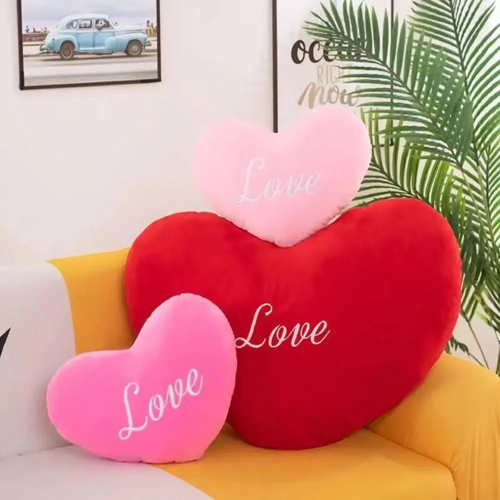 New Heart Shape Heart Plush Pillow Pink Color Valentines gift Soft Pillow Red Color Stuffed Pillow for Birthday — image 6