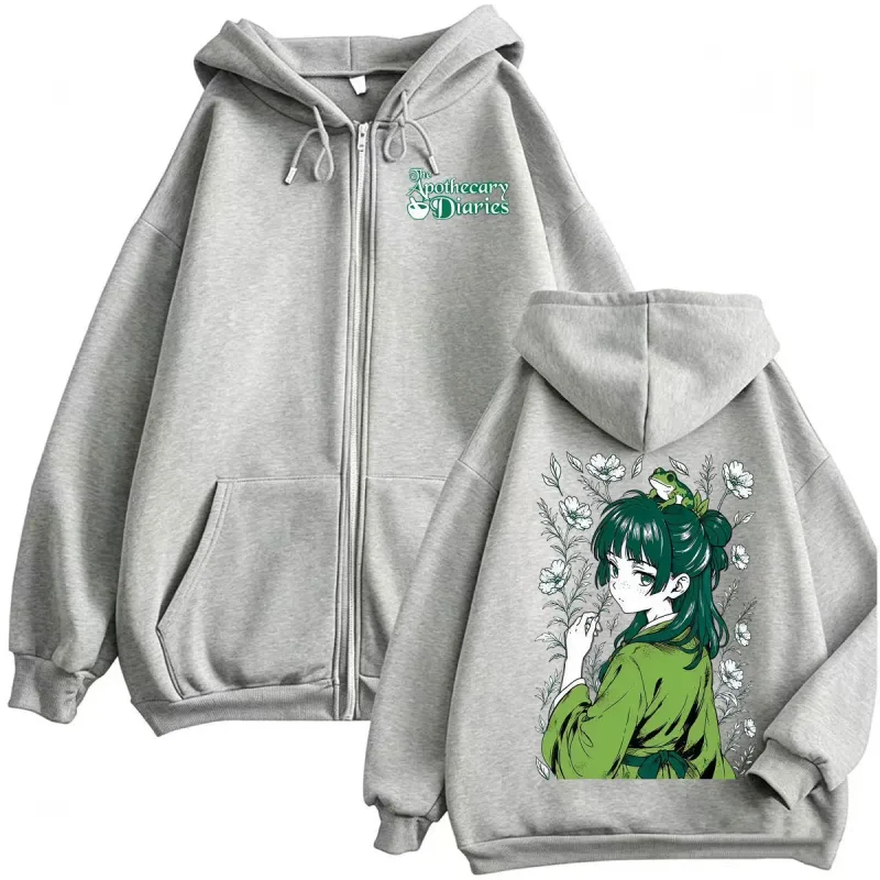 Anime The Apothecary Diaries Maomao Zipper Hoodies Men Women Vintage Fashion Kawaii Jacket Sweatshirts High Quality Zip Up Coats — image 6