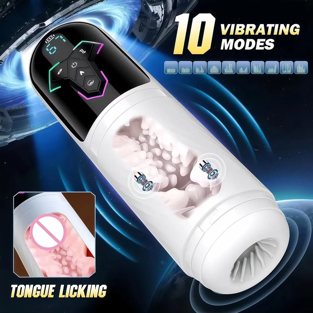 Automatic Telescopic Male Masturbator Thrusting Sucking Machine Vibration Heating Blowjob Masturbation Cup Adult Men Sex Toy