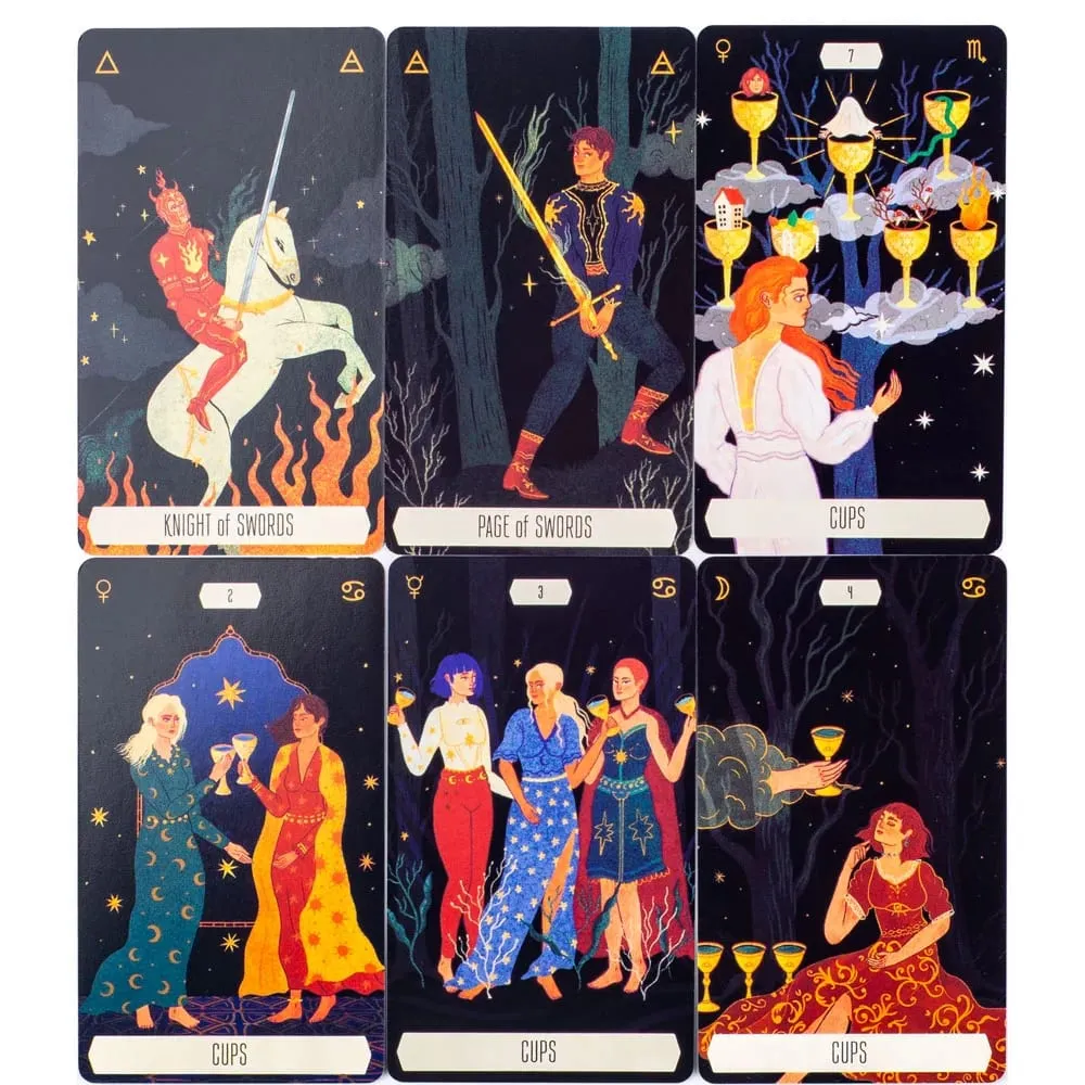 Zodiac Tarot 78-Card Deck Divinatory Path Under the Stars Engaging Board Playing Game for Family Gathering 10.3X6CM — image 6