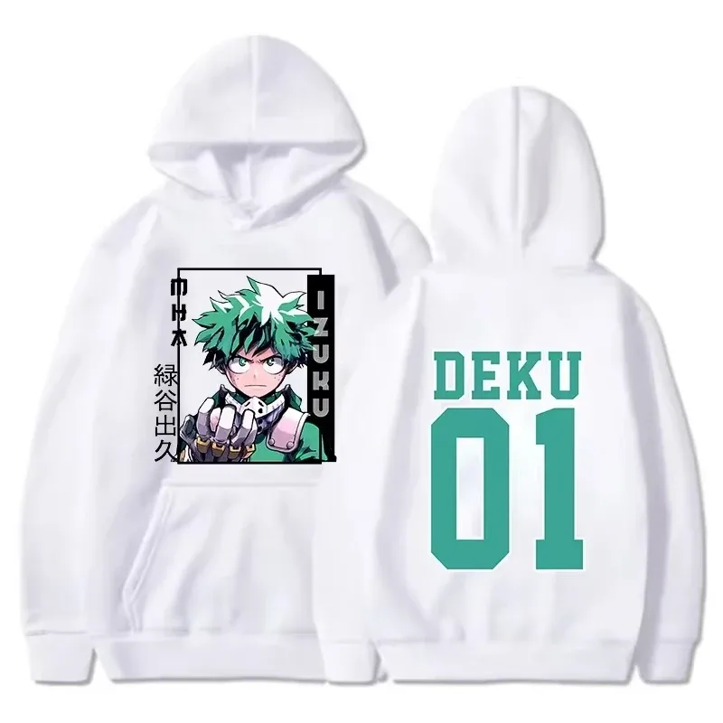 Meu herói academia moletom com capuz deku anime streetwear impressão gráfica unissex masculino feminino oversized casual moletom manga longa