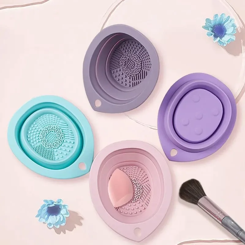 1/2PCS Silicone Makeup Cleaning Mat for Cleaning Makeup Brushes Makeup Brushes Wash Brush Cleaner Tool HZSQJGZ04 — image 2