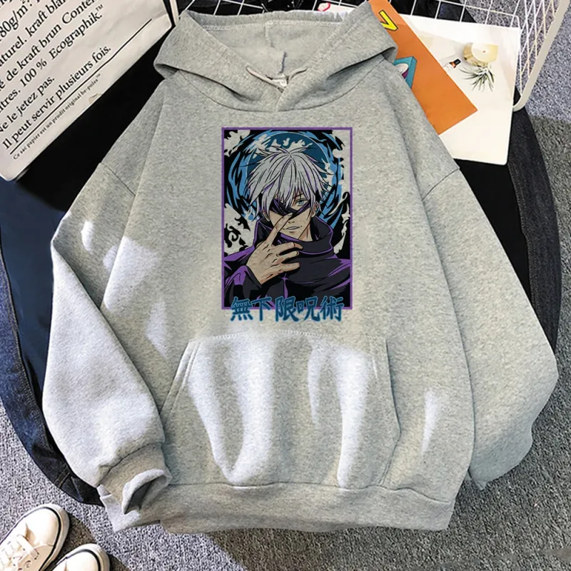 Anime Jujutsu Kaisen Manga Gojo Satoru Graphic Hoodies Vintage Oversized Hooded Long Sleeves Cotton Hoodie Men Women Clothes — image 12