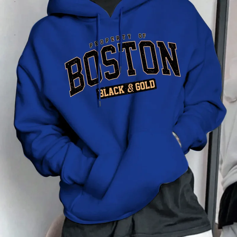 Men's hooded sweatshirt - American retro casual loose-fitting pullover shirt — image 9
