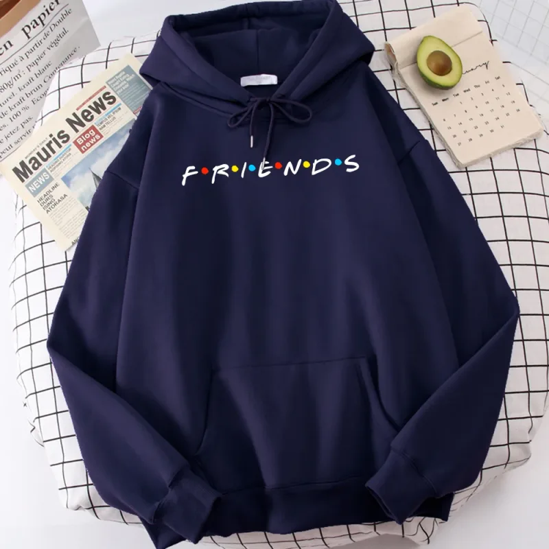 Sitcom Movie Friends Tryckt Luvtröja för män Koreansk fleecetröja Enkel Crewneck Hooded Street Oversize Höst Herrkläder — image 11