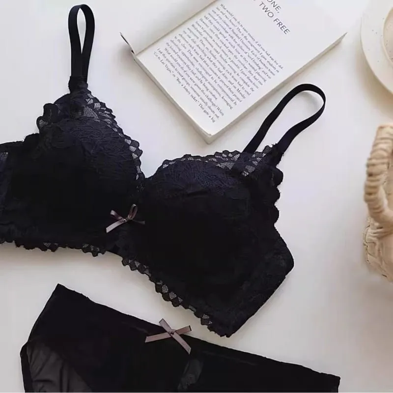 Modest Japanese Style Abaya Lace Bra Set Women Luxury Push Up Small Bust Support Anti Sagging Full Coverage Comfort MOYISU Sexy — image 5