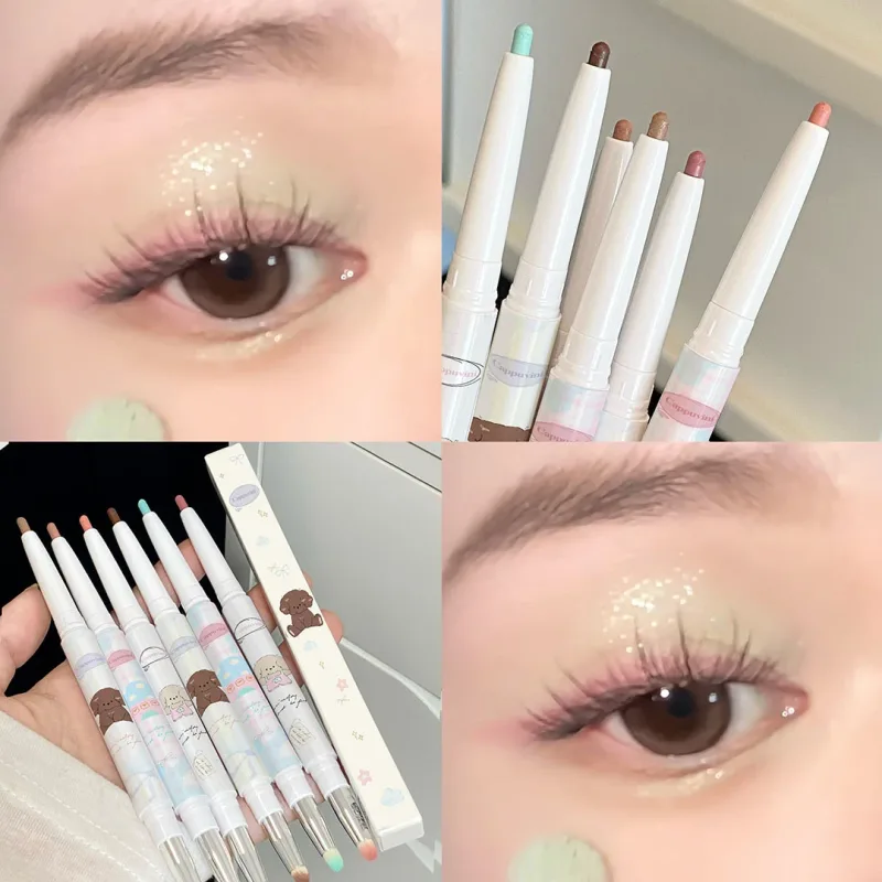 Pearlescent Grape Eyeliner Gel With Brush Blend Silky Smooth Tea Brown Pink Lying Silkworm Waterproof Eye Liner Pencil Makeup