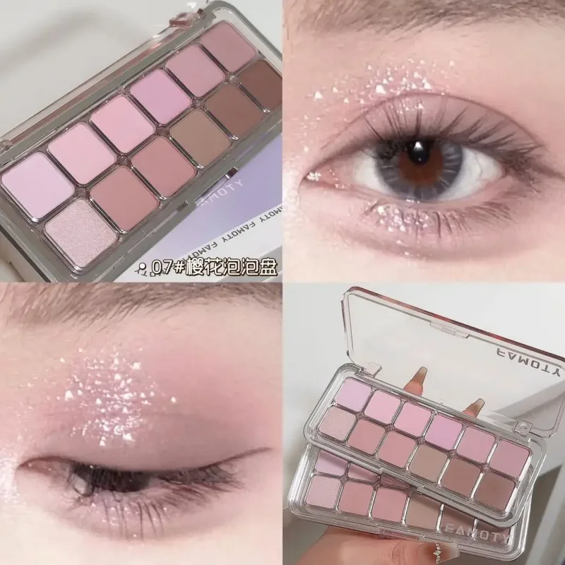 Palette de fards à paupières 12 couleurs à faible Saturation, tout mat, thé abricot, maquillage pour les yeux, maquillage quotidien de la terre, ombres à paupières longue durée — image 9