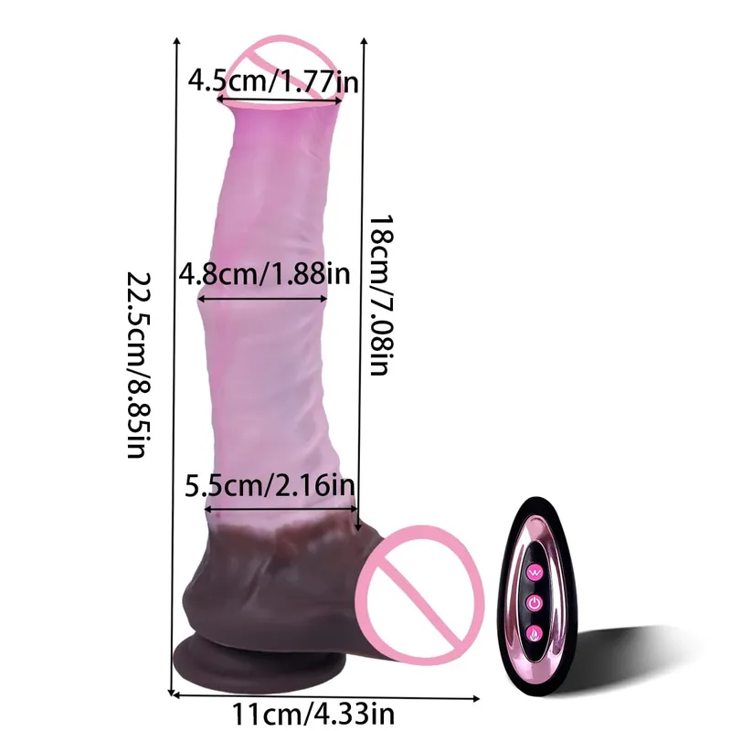 Big Telescopic Dildo Sex Toy Vibrator Dildo Remote Control Thrusting Vibration Penis Monster Dildos Vagina Anal G Spot Massager — image 9