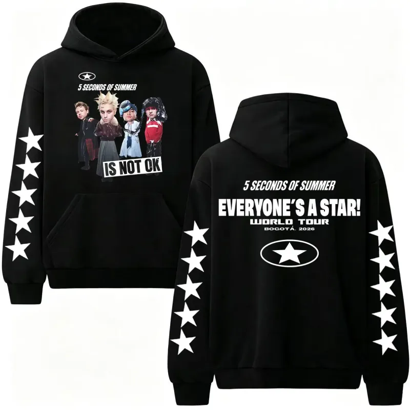 5 Seconds of Summer Everyone's A Star 2026 World Tour Hoodies Men's Clothes Hip Hop Pop Music Sweatshirt Casual Fleece Pullovers — image 1