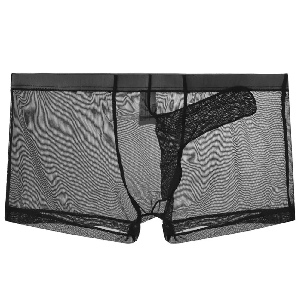Mga Sexy Men Mesh Transparent Lightweight Underwear See Through Breathable Boxer Briefs Panties Bullet Separation Male Boxer Panty — image 6
