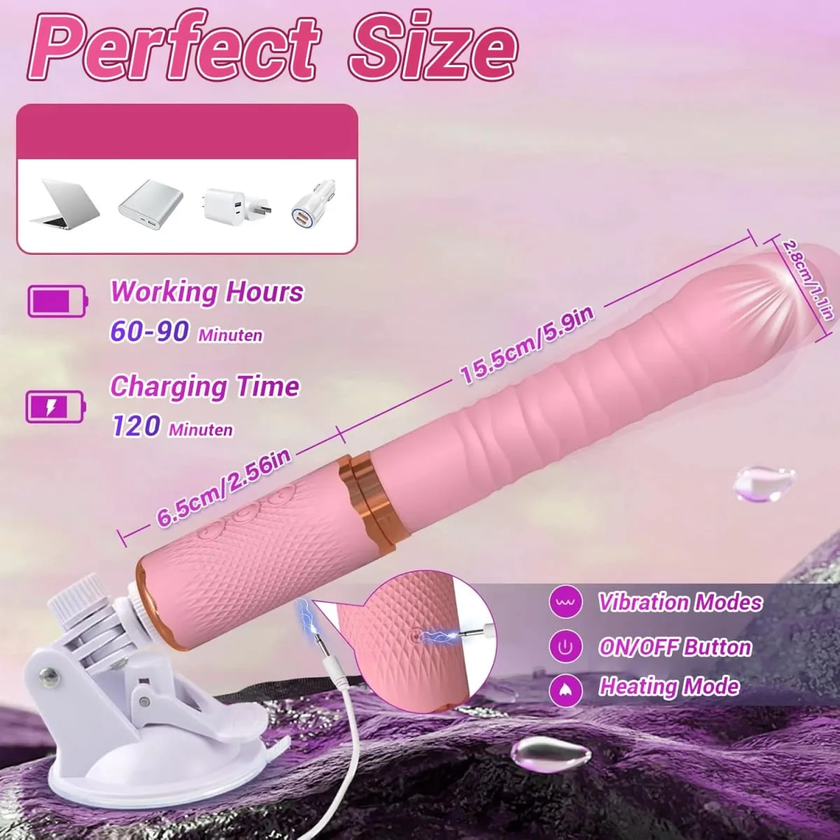 Dual Motor Realistic Thrusting Dildo Vibrator With Heating 10 Mode Sex Toys Vibrator Clitoral Stimulator For Anal Stimulation — image 6