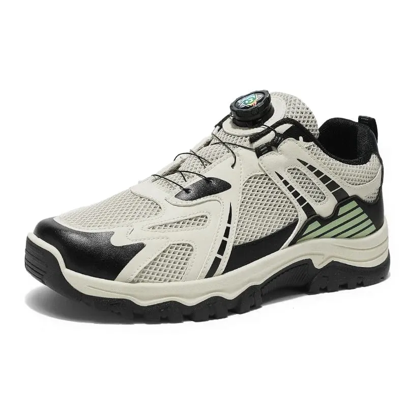 Men's breathable casual sneakers summer soft sole non-slip outdoor running shoes classic Rotating shoelaces light sports shoes