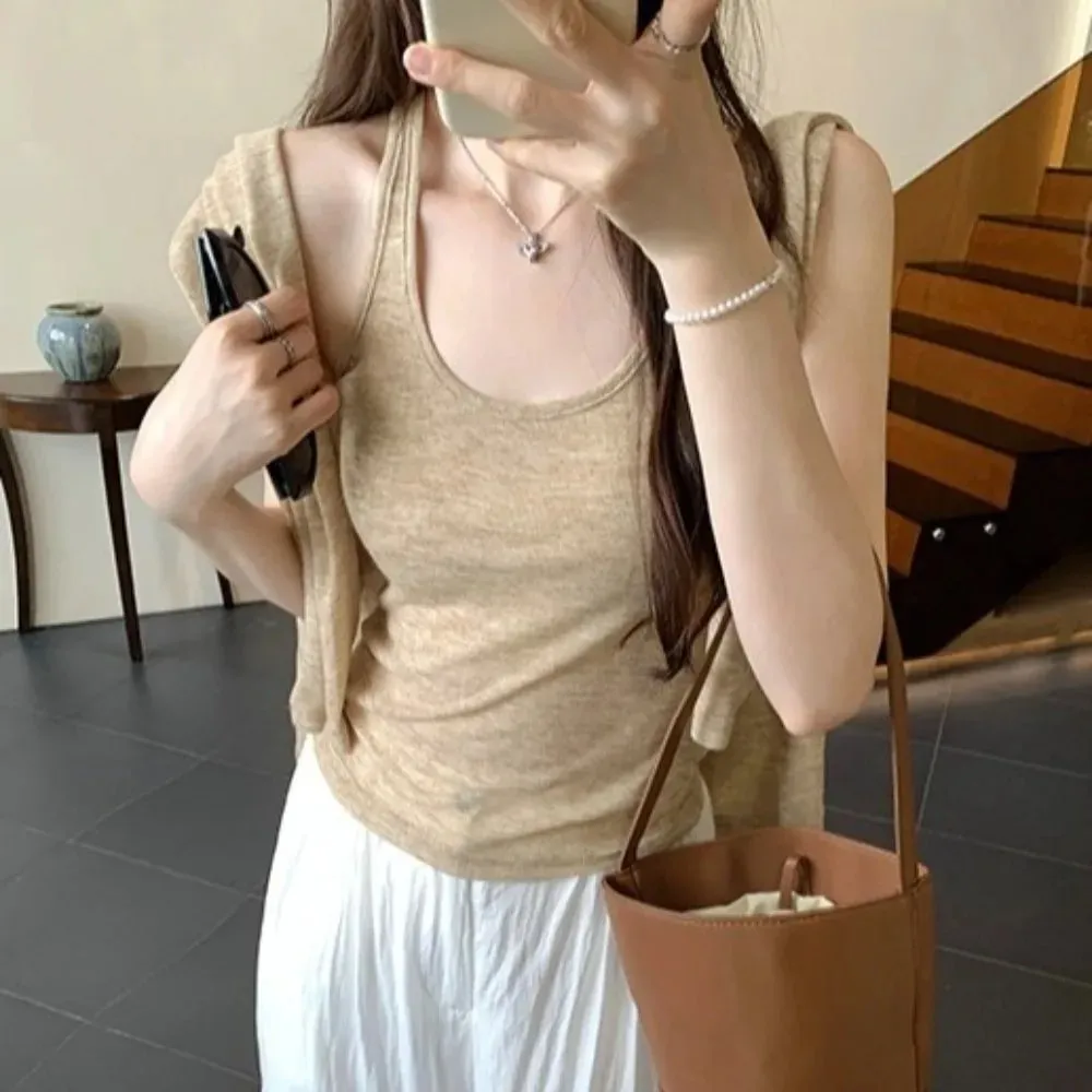 New Loose Fit Long Sleeve Tops Set Casual Sun Protective Two Piece Set Thin Sun Protection Cover Up Women