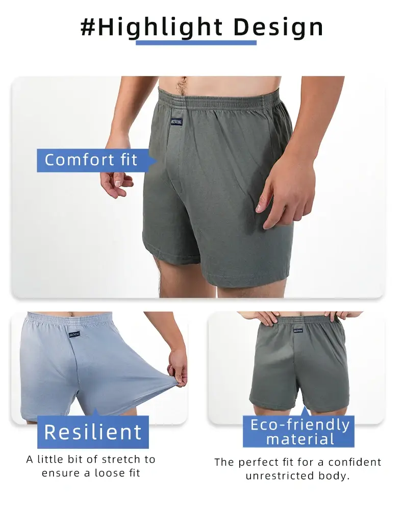 1 Pc Grote Onderbroek Effen Pyjamabroek Thuis Plus Size Boxers Korte Voor Mannen Hoge Taille Allo Broek Katoenen Broek slaap Bodems — image 3