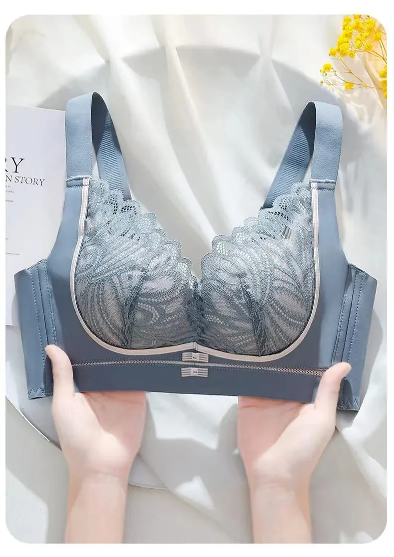 Sexy Lace Push-Up Lingerie Bra for Small Breasts Anti-Sagging Adjustable Beauty Back Non-Underwire Gathering Bra — image 6