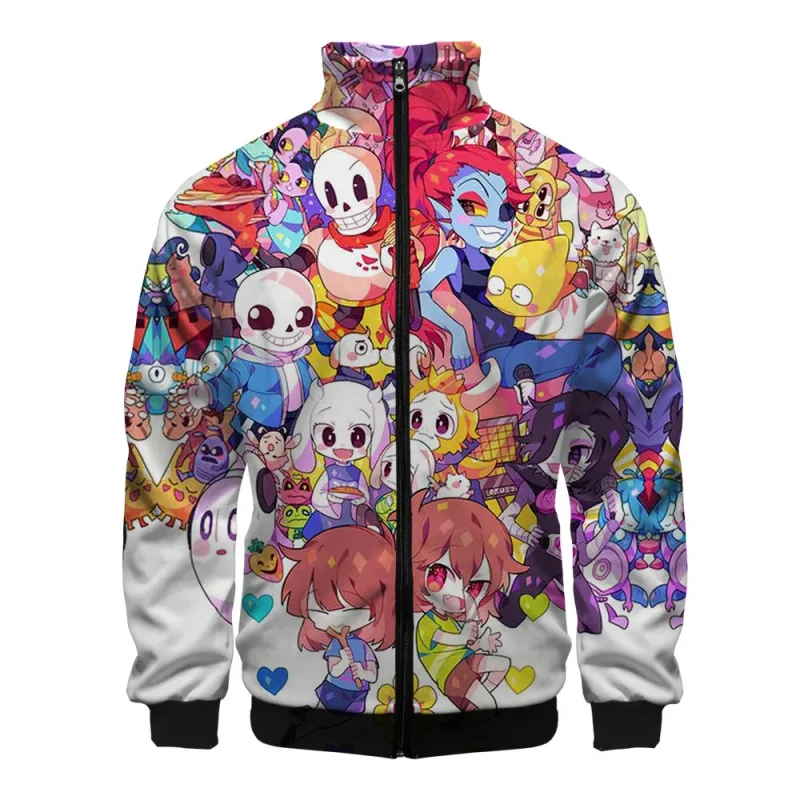 Luxo popular sans undertale 3d impressão zíper raglan jaqueta blusão meninos/meninas confortáveis gola jaquetas casacos — image 24