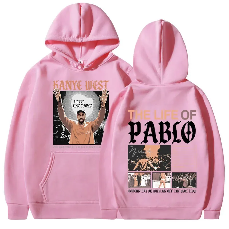 Rapper Kanye West Impressão gráfica Hoodies A VIDA DE PABLO Moletom Com Capuz Homens Mulheres Hip Hop Moda Vintage Oversized Moletons — image 6