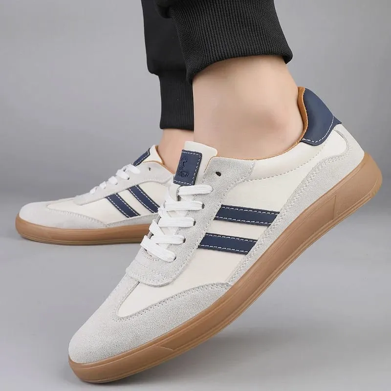 High Quality Leather Sneakers Men Trainers Classic Casual Sports Shoes Man Flat Sneakers Outdoor Non-slip Men's Skateboard Shoes — image 7