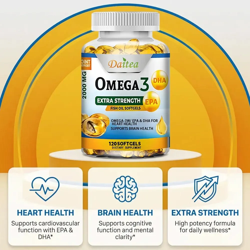 Ang Omega 3 Fish Oil 2000mg Softgels na may EPA at DHA ay sumusuporta sa Heart Brain Joint at Eye Health ay nagpapalakas ng Nerve Function at Immunity — image 4