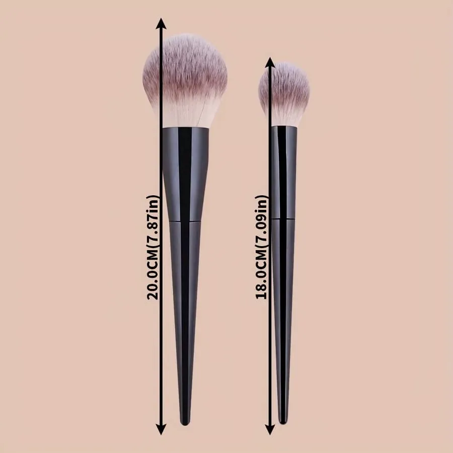 2Pcs Professional Makeup Brush Set Soft Nylon Bristles Face Brushes for Foundation Blush Powder Contour Highlighter & Eyesh — image 3