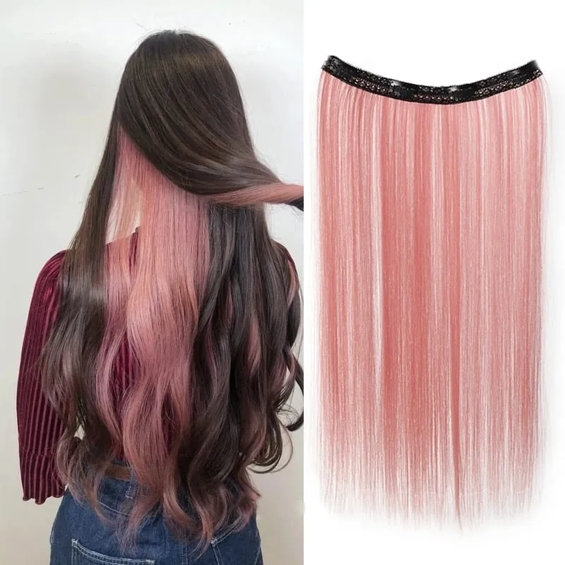 20inch Hair extensions Wig Hair Clips Hair piece Synthetic Straight Hair Extensions with 4clips for Women Halloween Party — image 9