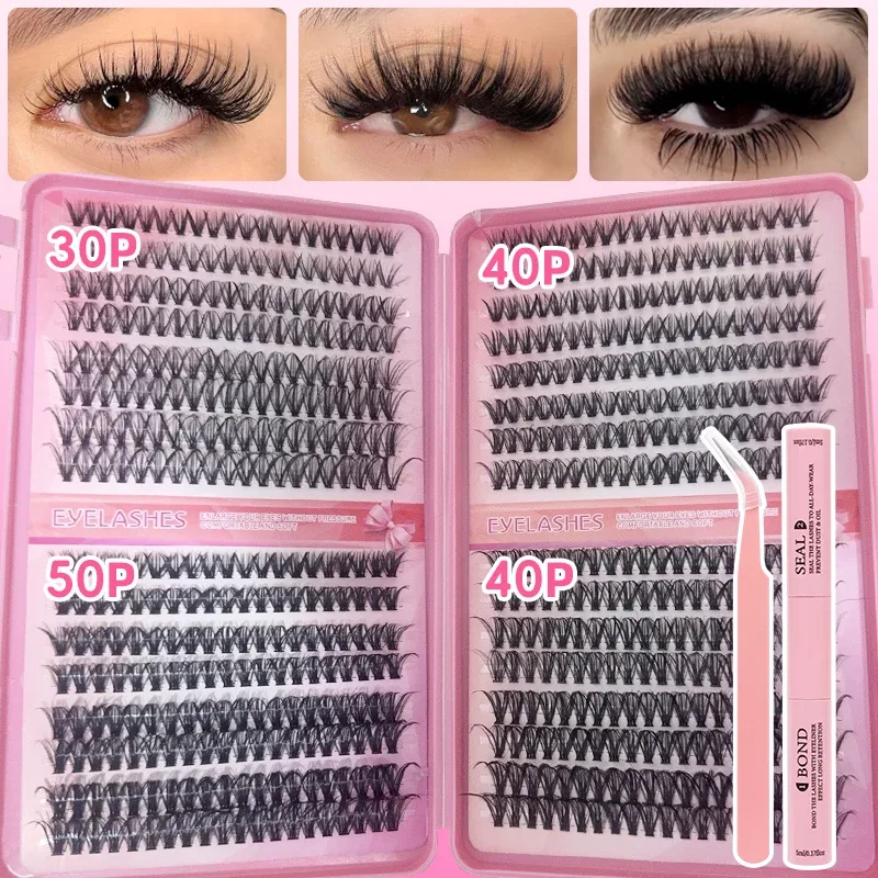 DIY Manga Spiky Cluster Lash Extensions Natural Mega Volume Individual Pre-Cut Segmented Lashes for At-Home Eye Makeup — image 3
