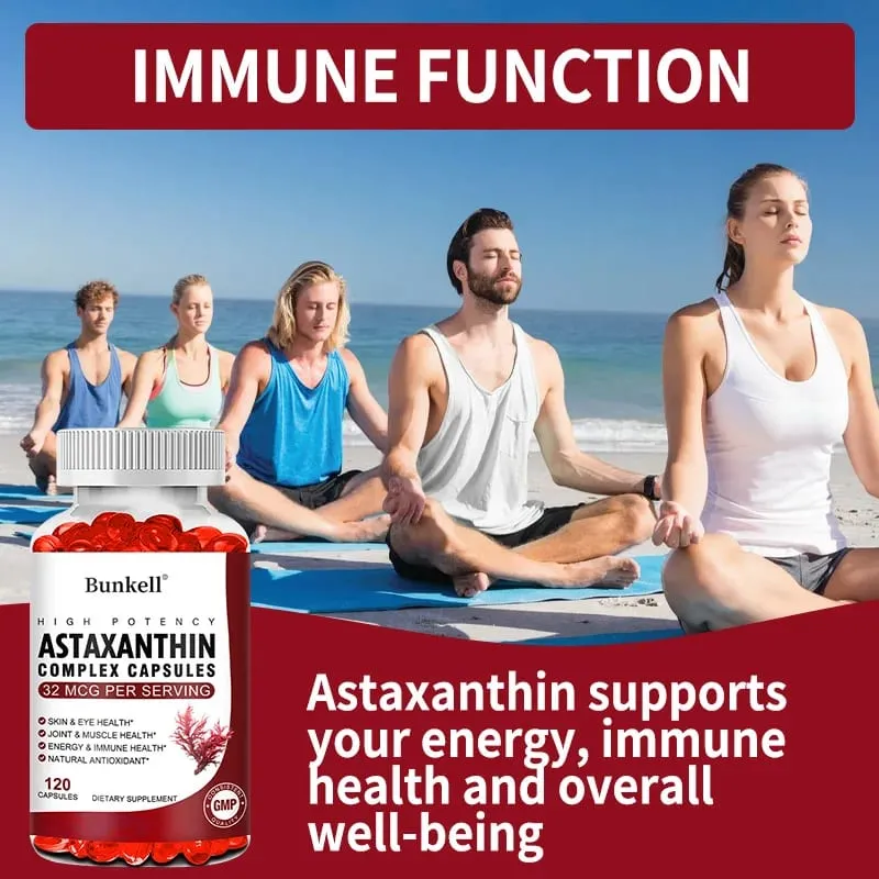 Bunkell Vegan Astaxanthin with Fish Oil & Antratic Krill Oil Antioxidant Supports Eye Skin Cellular Health Non-GMO Capsules — image 6