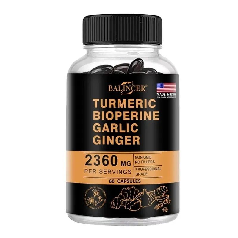 Turmeric Ginger Supplement Piperine 2360 Mg Supports Digestive & Immune Health Improves Inflammation & Promotes Joint Health