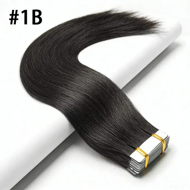 50g Straight Tape in Hair Extensions Human Hair 613 Color Bleach Blonde Seamless Skin Weft Tape in Real Human Hair Extension — image 8