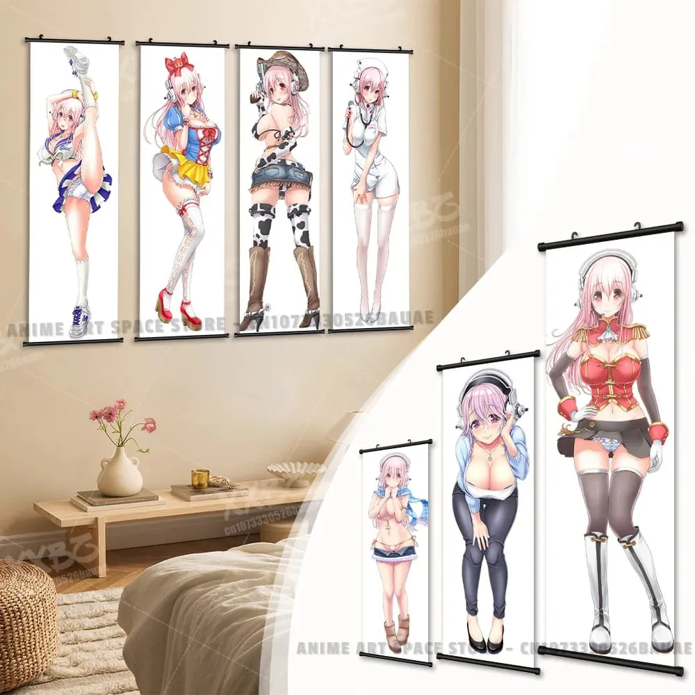 Video game Wall Artwork Canvas Scrolls Picture Anime Movie Role Poster Hanging Painting Print Home Decoration For SUPER SONICO — image 1
