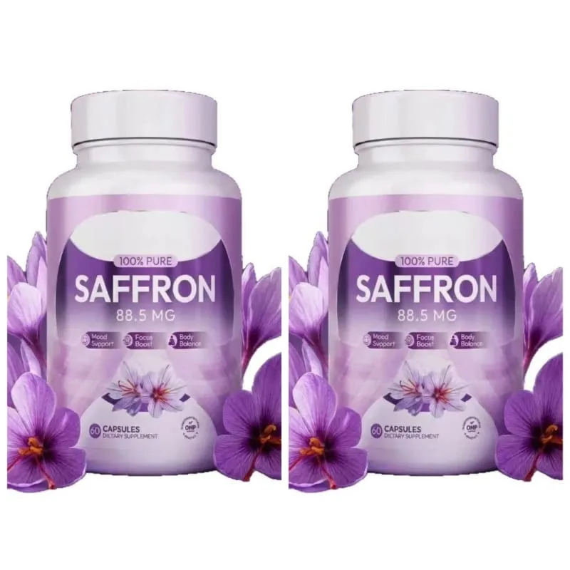 100% Saffron Capsules 88.5mg Crocus Sativus L Flower Extract with Crocin Safranal Natural Plant Extract Daily Health Supplement — image 6
