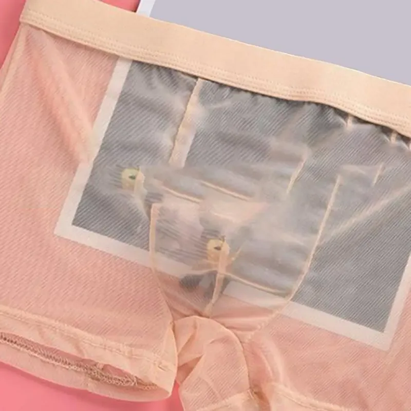 남성용 투명 복서 남성용 속옷을 통해 볼 섹시한 메쉬 로우 허리 아이스 실크 얇은 냉각 남성 팬티 남성 속옷 — image 11