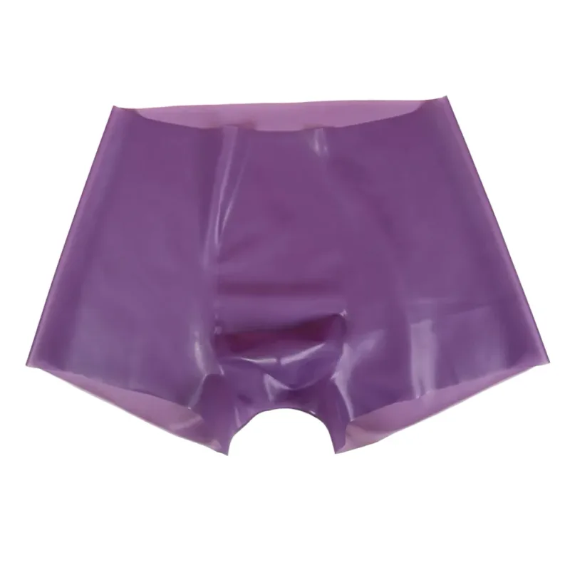 Mens Latex Boxer Briefs Underpants See-Through Rubber Safety Panties Low Waist Seamless Underwear for Sensory Appeal — image 3
