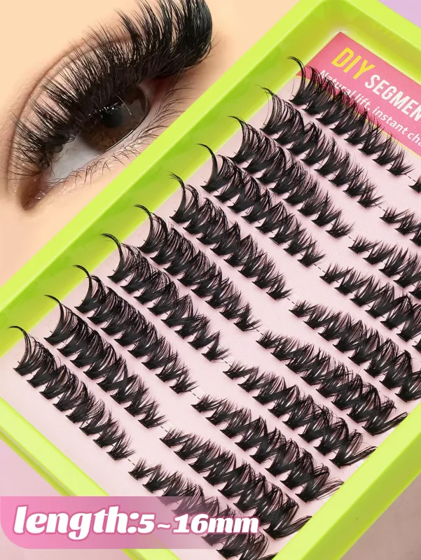 Cat Eye 16 rows Cluster Lashes 406080100P Mixed DIY Individual Eyelashes Thick Tray DIY Eyelash Extension Wispy Volume Eyelashes — image 12