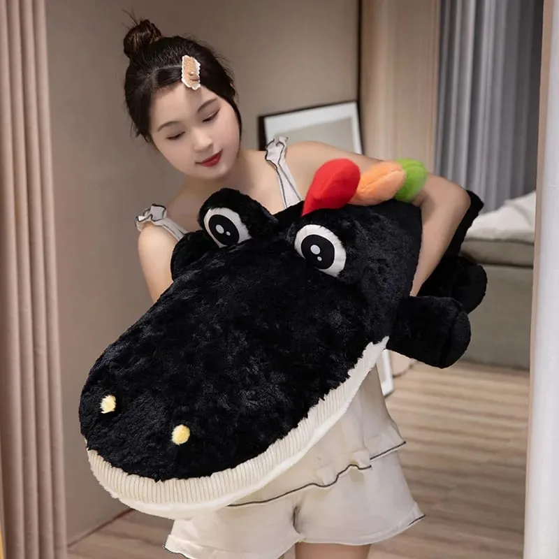 55/75cm Cute Lying Crocodile Plush Pillow Prone Posture Alligator Stuffed Cushion Sofa Bed Nap Plush Toy Home Decor Gift — image 7