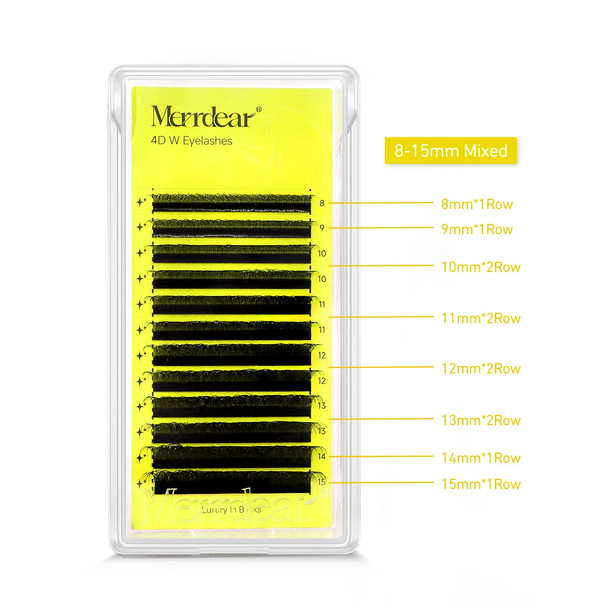 Merrdear 4D W Lash Extensions for Women 8-15mm Mixed Tray C/D Curl False Eyelash 4D W-shaped Eye Lashes Natural Daily Makeup — image 6